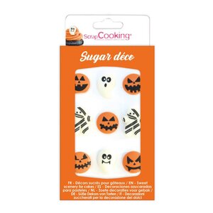 ScrapCooking Halloween spiselig kakepynt 9 stk oransje/hvit