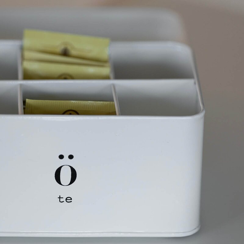 Sögne Home Emalje teboks 20x13x10 cm hvit