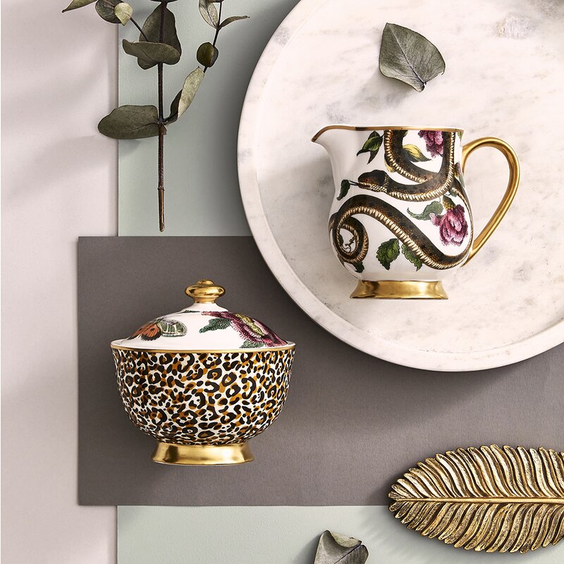 Spode Creatures of Curiosity sukkerskål med lokk 20 cl leopard