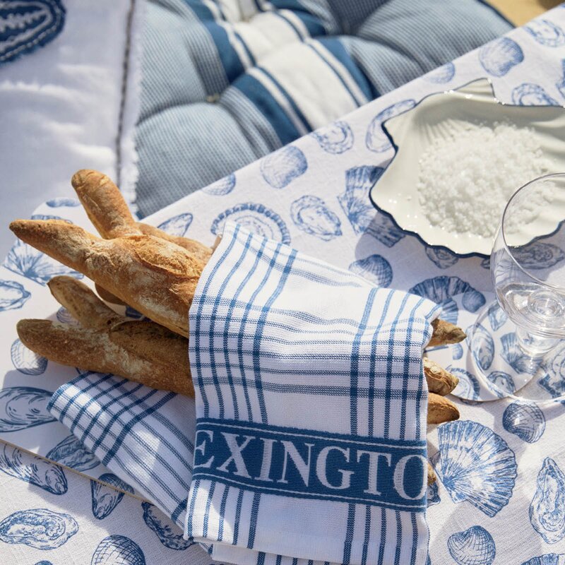 Lexington Tallerken 15,8 cm skallformet liten hvit/blå