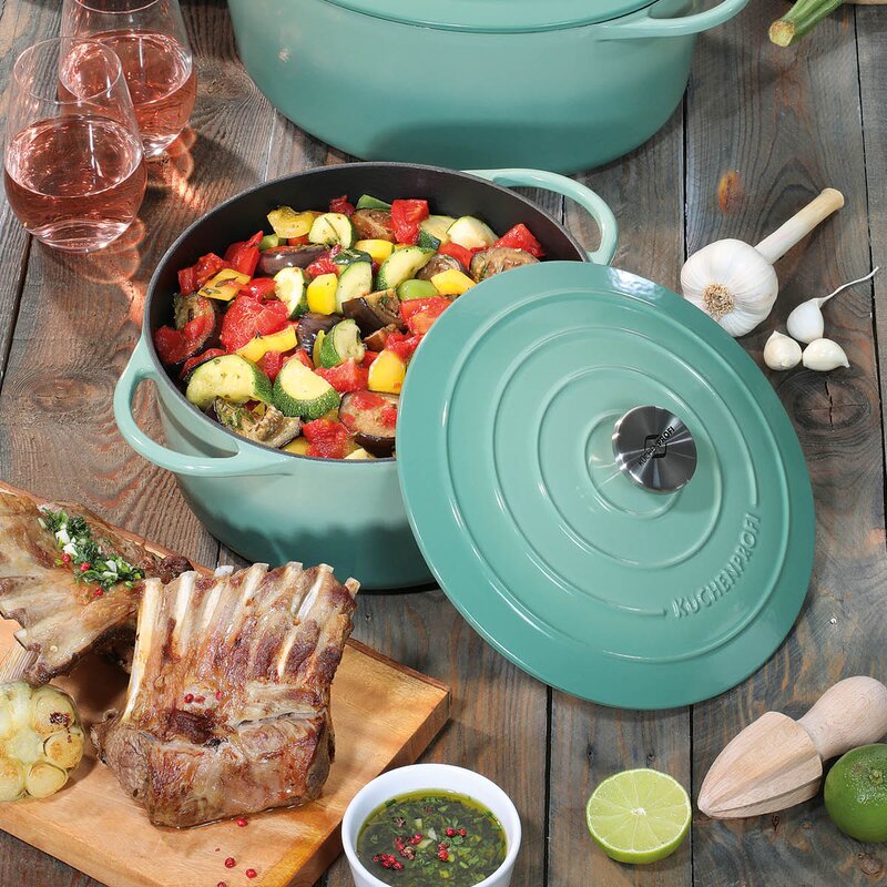 Küchenprofi Provence støpejernsgryte rund 24 cm 4,2L jade