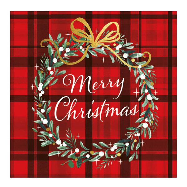 Ambiente Serviett 33x33 cm 20 stk Christmas Plaid Red