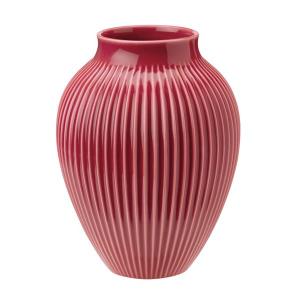 Knabstrup Keramik Vase riller 20 cm bordeux