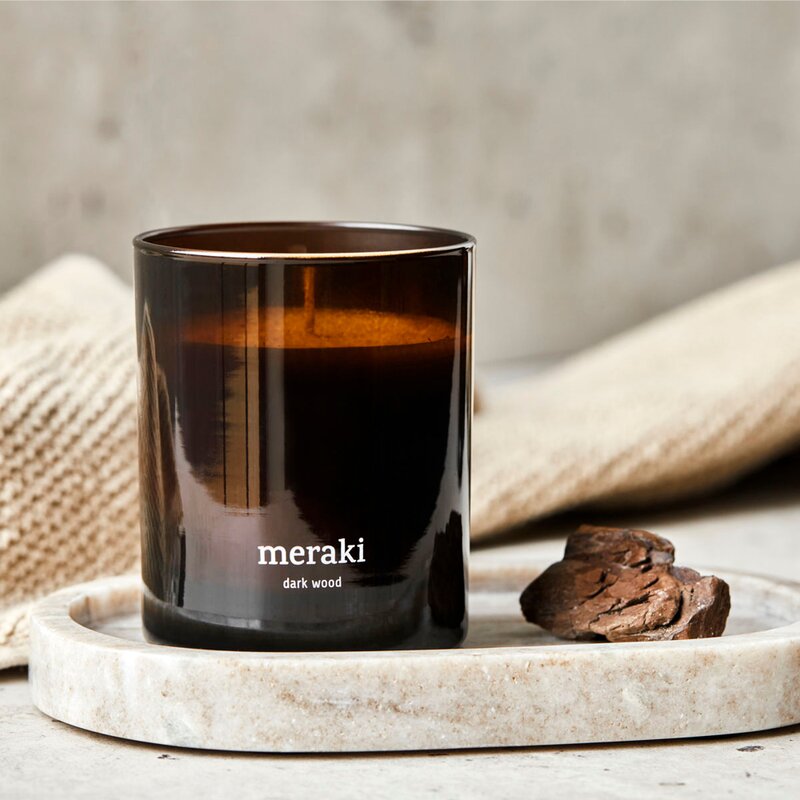 Meraki Duftlys dark wood 9,5x8 cm brun