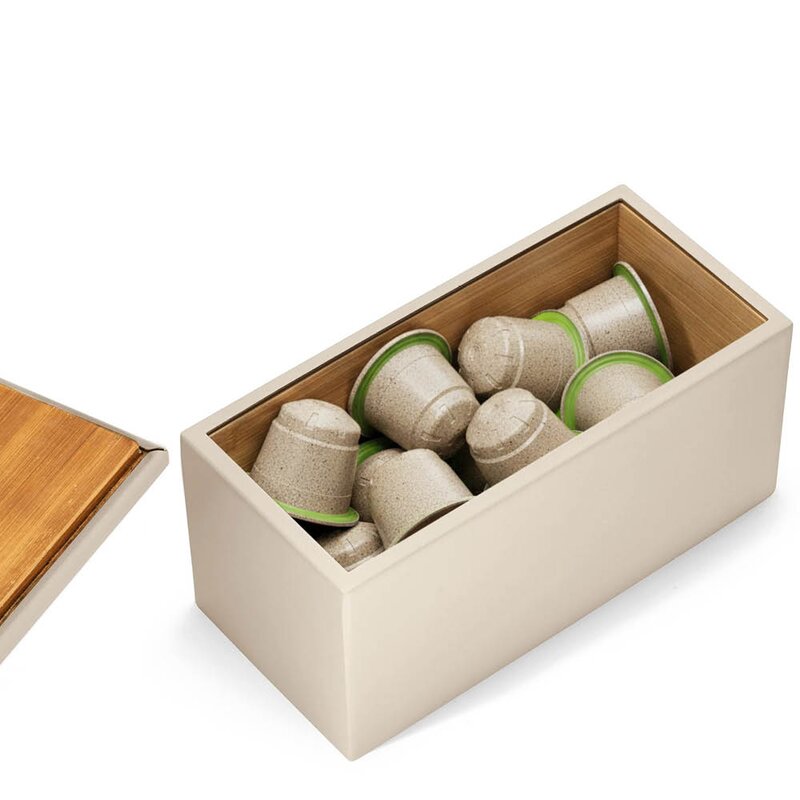 Sjöstrand Kapselholder etui til 20 kaffekapsler beige