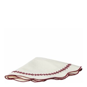 Holmen Elina dekkebrikke Ø38 cm hvit m/broderi