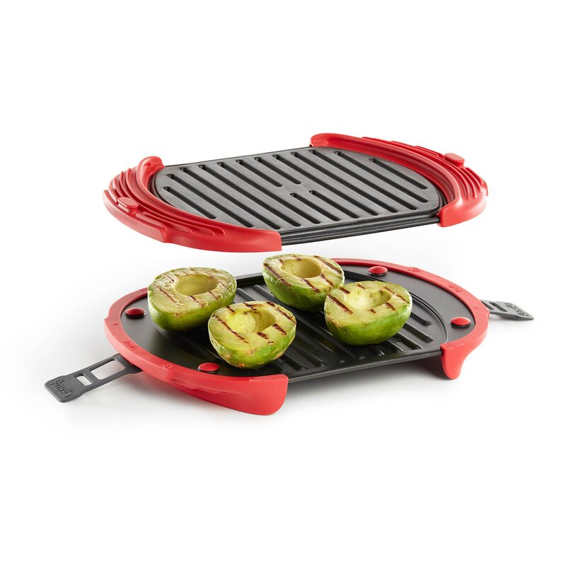 Lékué Grill XL for mikrobølgeovn 30x21 cm rød