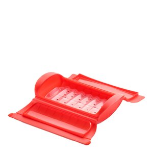 Lékué Dampkoker for mikrobølgeovn 1–2 porsjoner rød