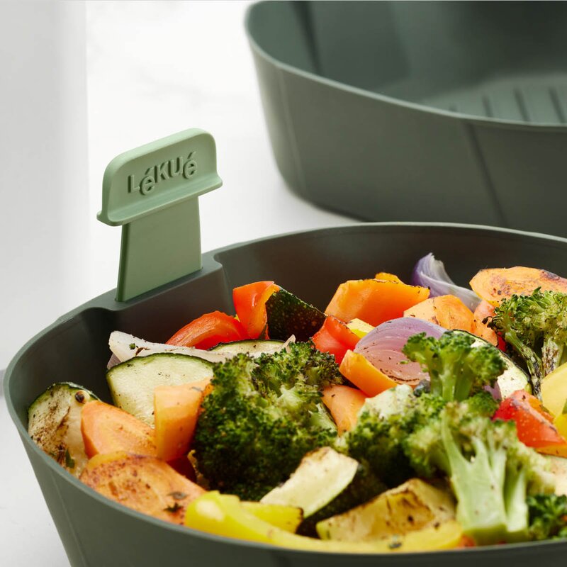 Lékué Silikonkurv XL til airfryer 25x25 cm grå
