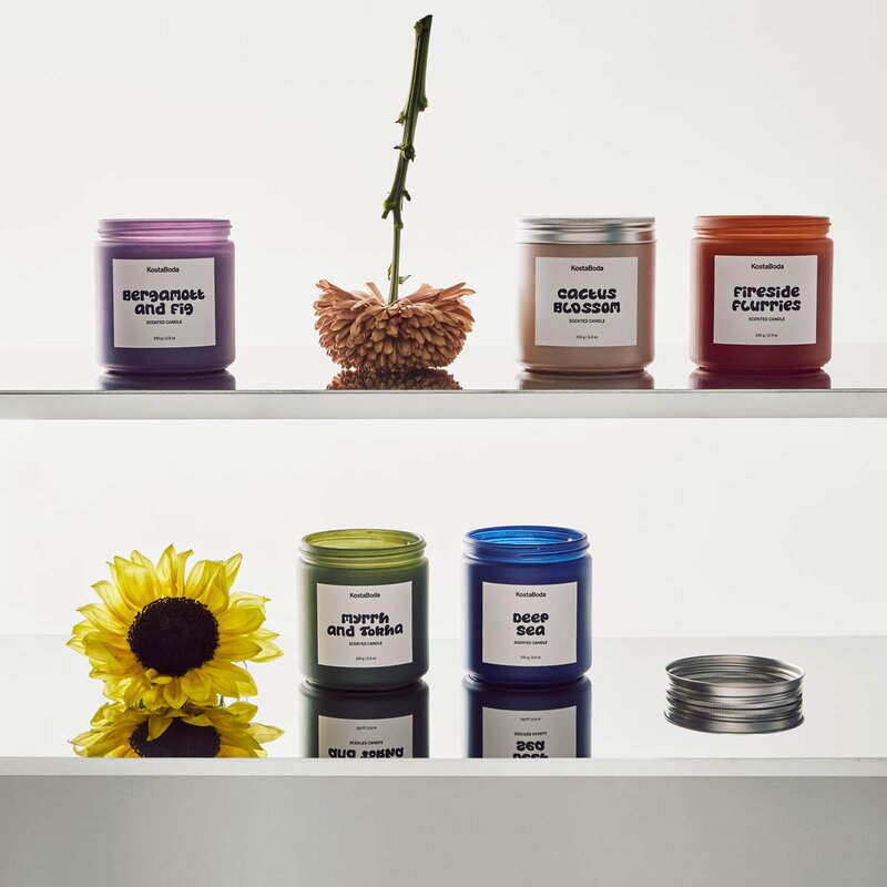 Kosta Boda Mind duftlys 10 cm Deep Sea