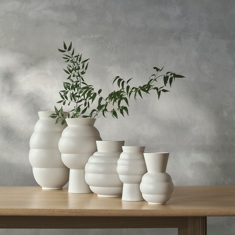 Knabstrup Keramik Tortus Archie No.2 vase 23,5 cm hvit