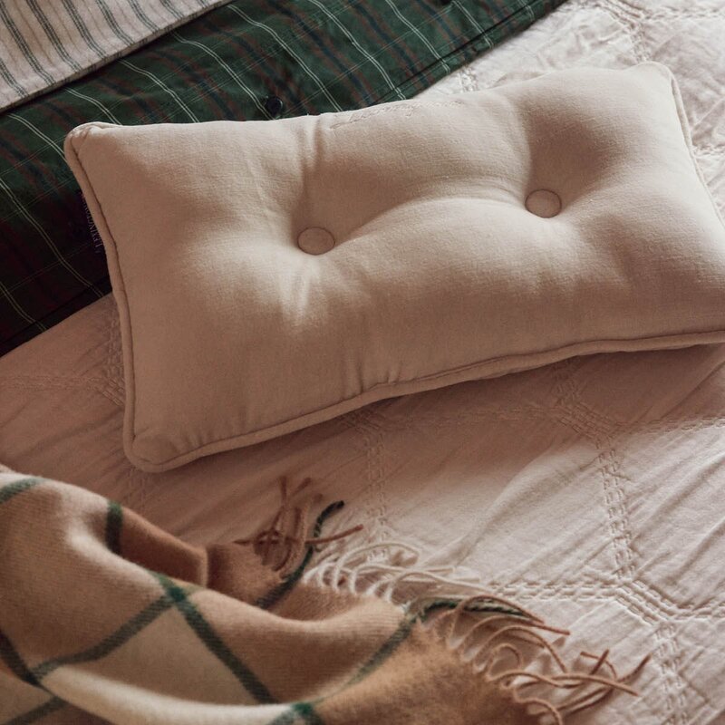 Lexington Sengeteppe bomull 260x240 cm jacquard lys beige