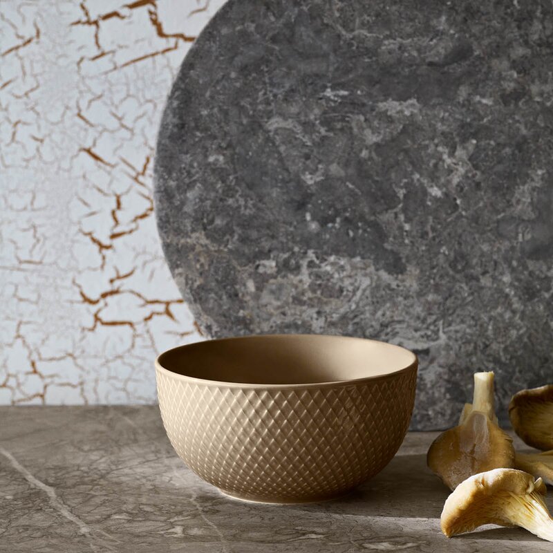 Lyngby Porcelæn Rhombe Earth skål 13 cm clay