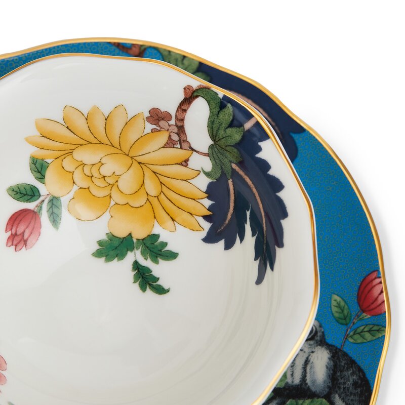 Wedgwood Wonderlust tekopp & asjett sapphire garden 