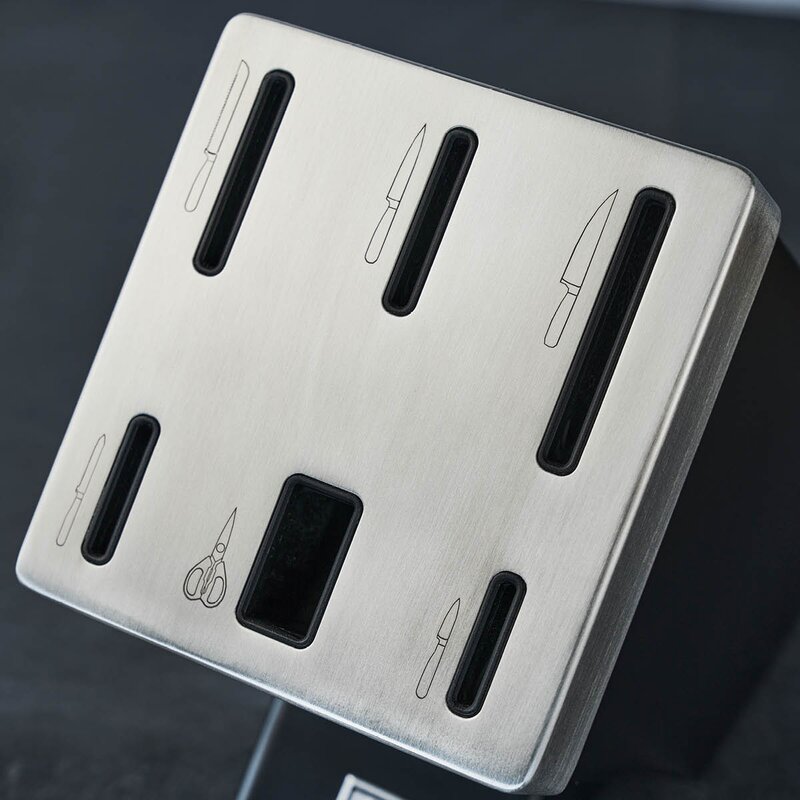 Zwilling Gourmet knivsett med selvslipende blokk 7 deler sølv/svart