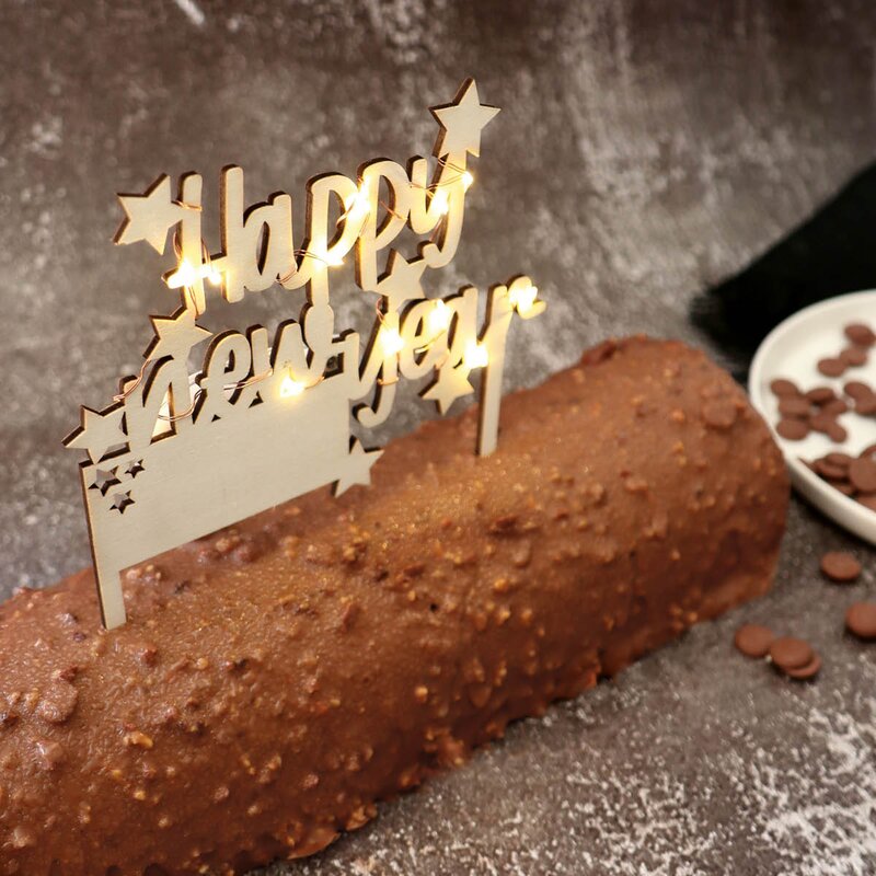 ScrapCooking Cake Topper LED kakedekorasjon Happy New Year tre