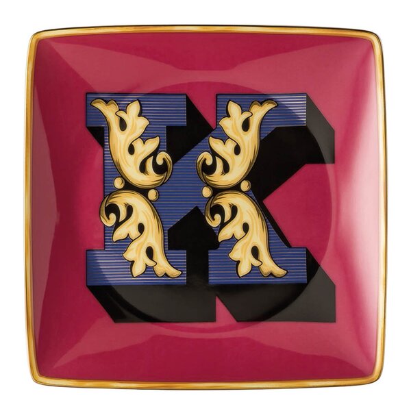 Versace Alphabet skål 12 cm kvadratisk K