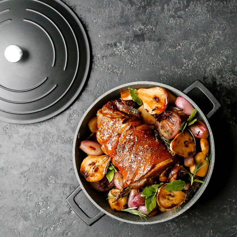 MasterClass Cast Aluminium gryte 5L med selvøsende lokk svart