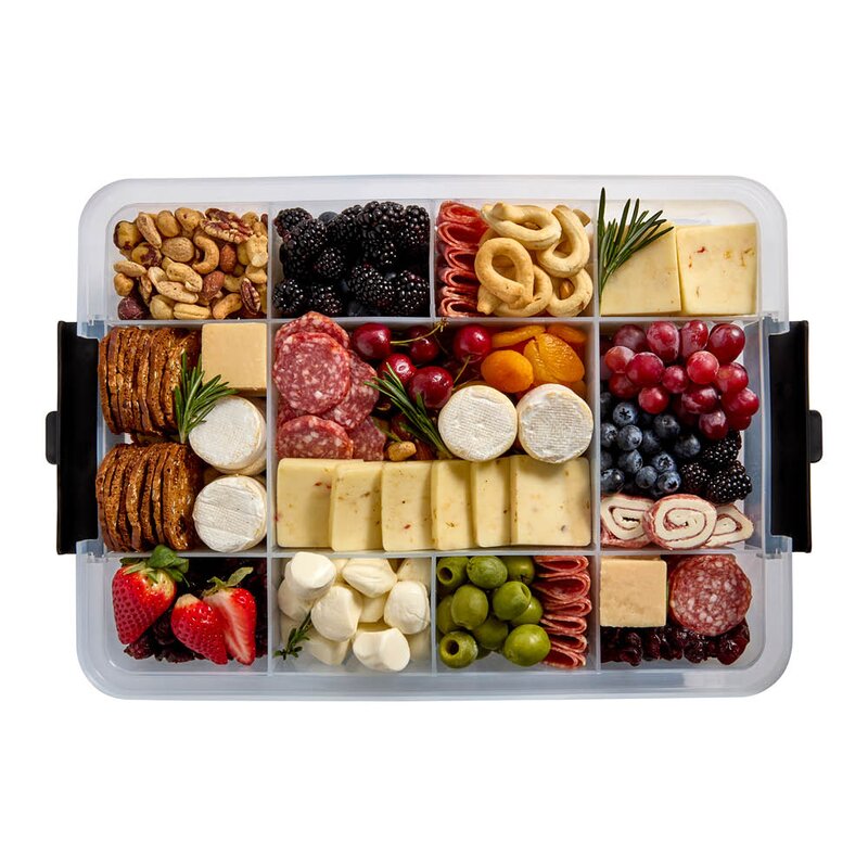 Farberware Snacklebox med 11 rom og bambusbrett 30x40,5 cm bambus