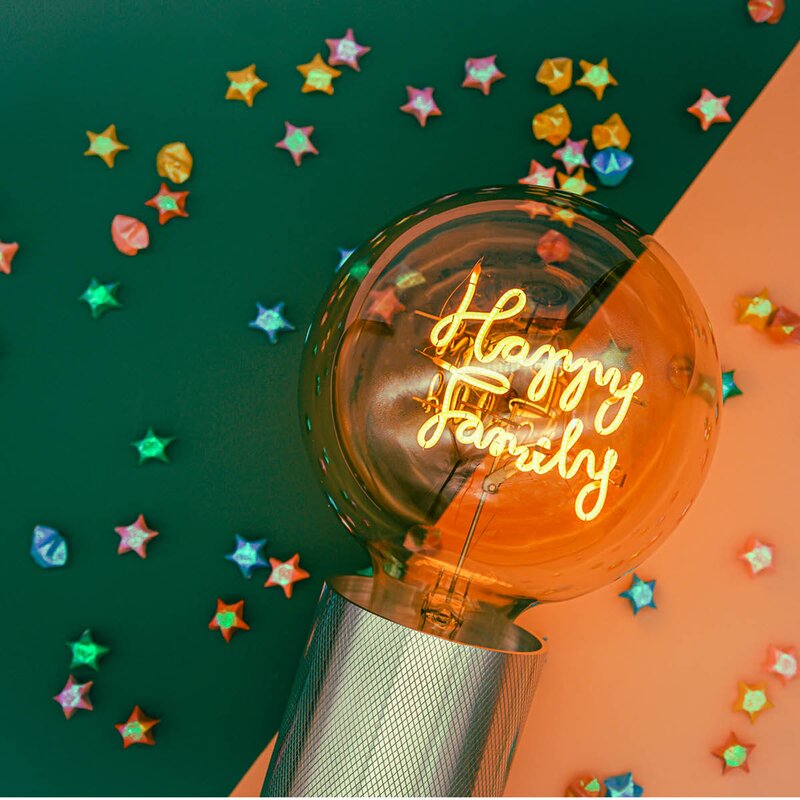 Elements Lighting MITB lyspære LED 17 cm Happy Family ravfarget