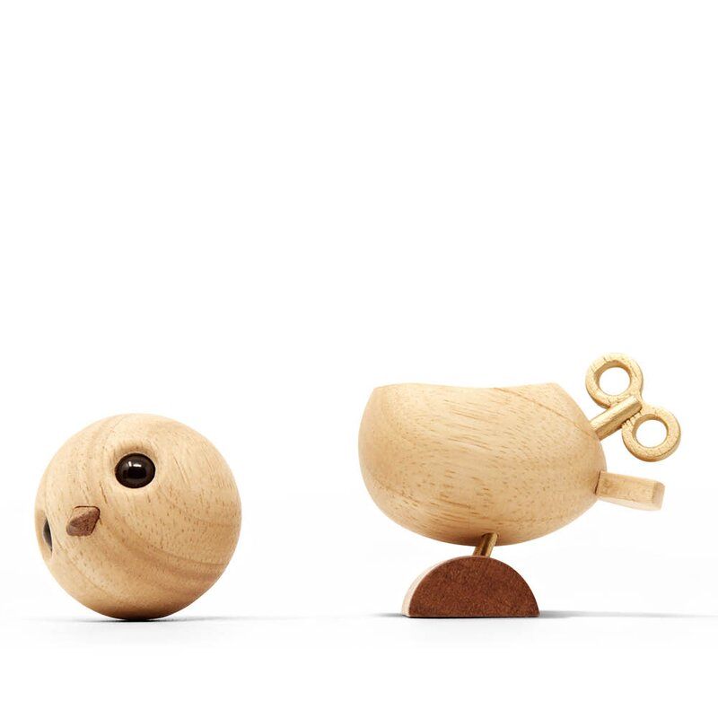 FableWood Nattergalen trefigur 8 cm lønn/gummitre/sapele