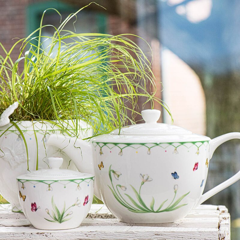 Villeroy & Boch Colourful Spring tekanne 1,3 L hvit/grønn