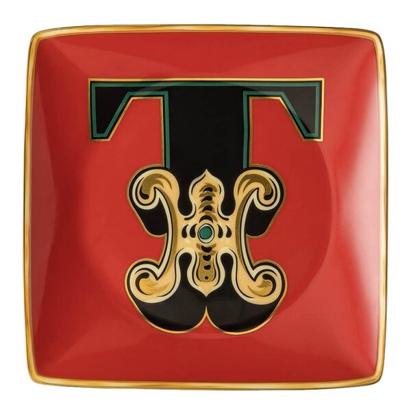 Versace Alphabet skål 12 cm kvadratisk T