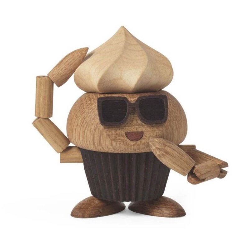 Spring Copenhagen Woodies Carrie Cupcake trefigur 8 cm eik