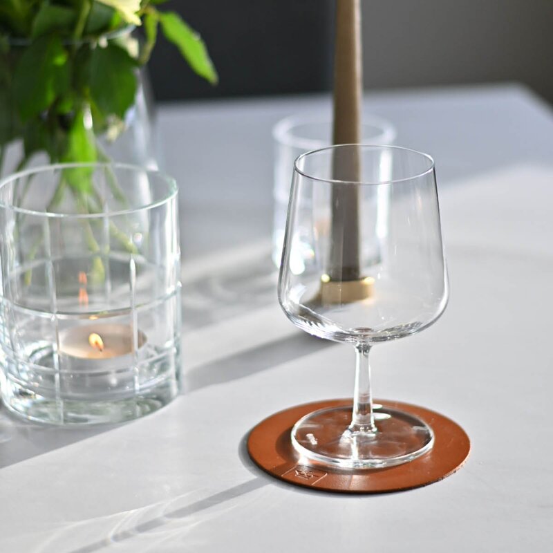 Nordan Home Glassbrikke i skinn 12,5 cm 4 stk mørk brun