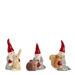 Cult Design Julenissen & Venner miniatyr nissesett 3 deler 7 cm