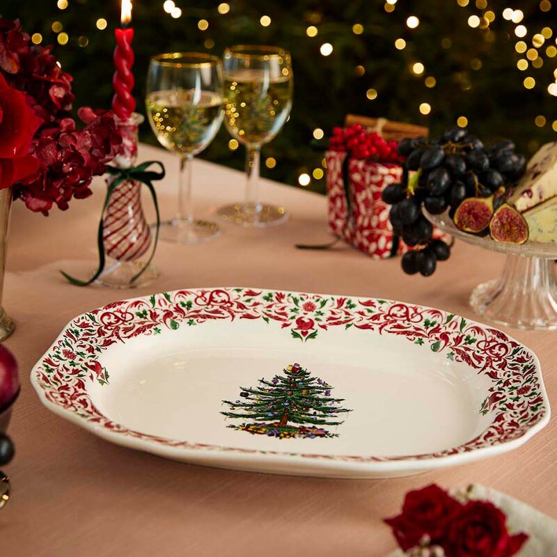 Spode Christmas Tree Yuletide rektangulært fat 36 cm