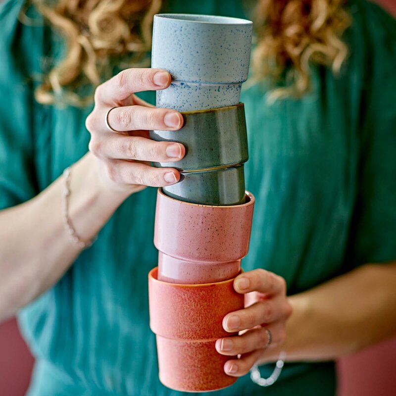 Bloomingville Kopp Ewan 15 cl 4 stk rosa