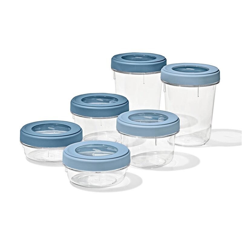 Oxo Twist & Stack oppbevaringsboks 59,2 cl 2 stk klar/blå