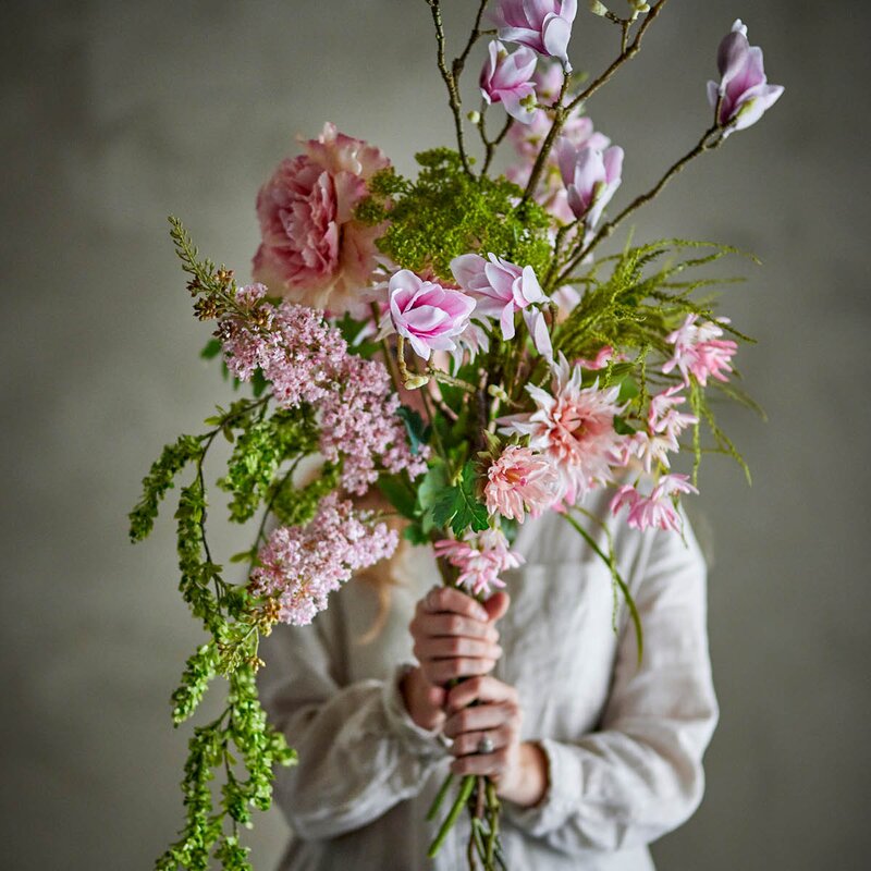 Bloomingville Breeze bukett kunstige blomster 138 cm rosa