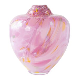 Magnor Unik skulptur kunstglass L 31 cm rosa multi