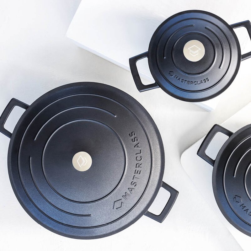 MasterClass Cast Aluminium lav gryte 5L svart