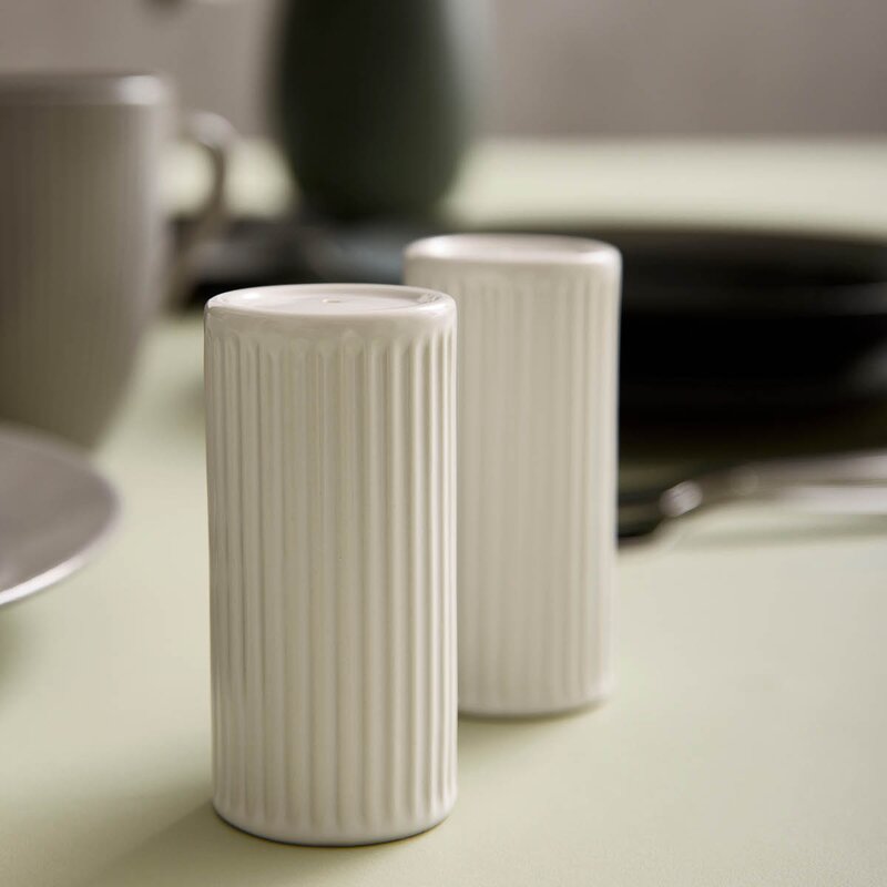 Aida Groovy stentøy salt og- pepper gaveeske hvit