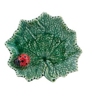 Bordallo Pinheiro Countryside Leaves skål 14x12,6 cm marihøne grønn