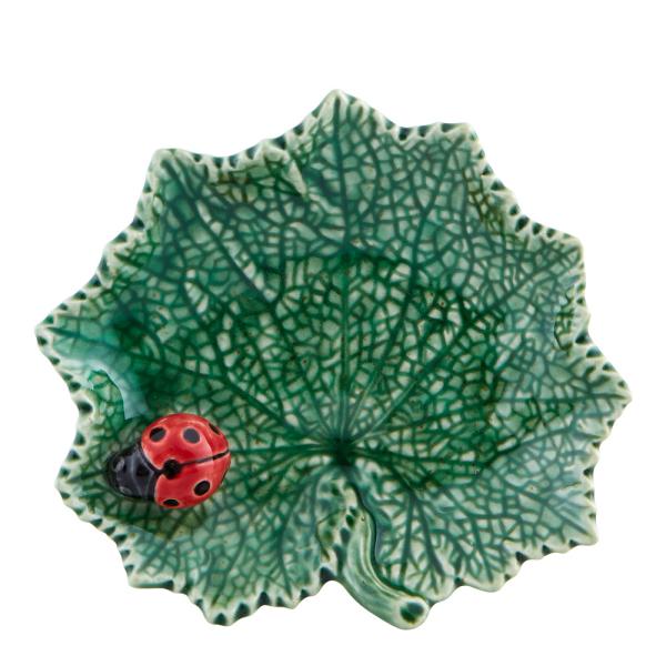 Bordallo Pinheiro – Countryside Leaves skål 14×12,6 cm marihøne grønn