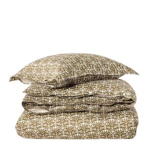 Lexington Sengesett 200x220 cm bomullssateng ornament olive/white