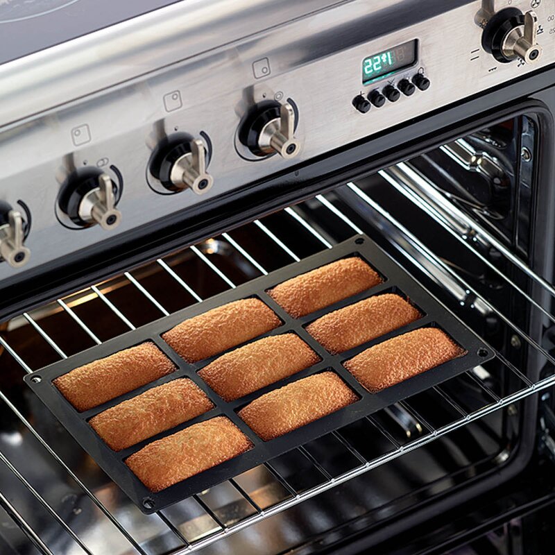 Lékué Silikonform for minibrød 9 hull svart