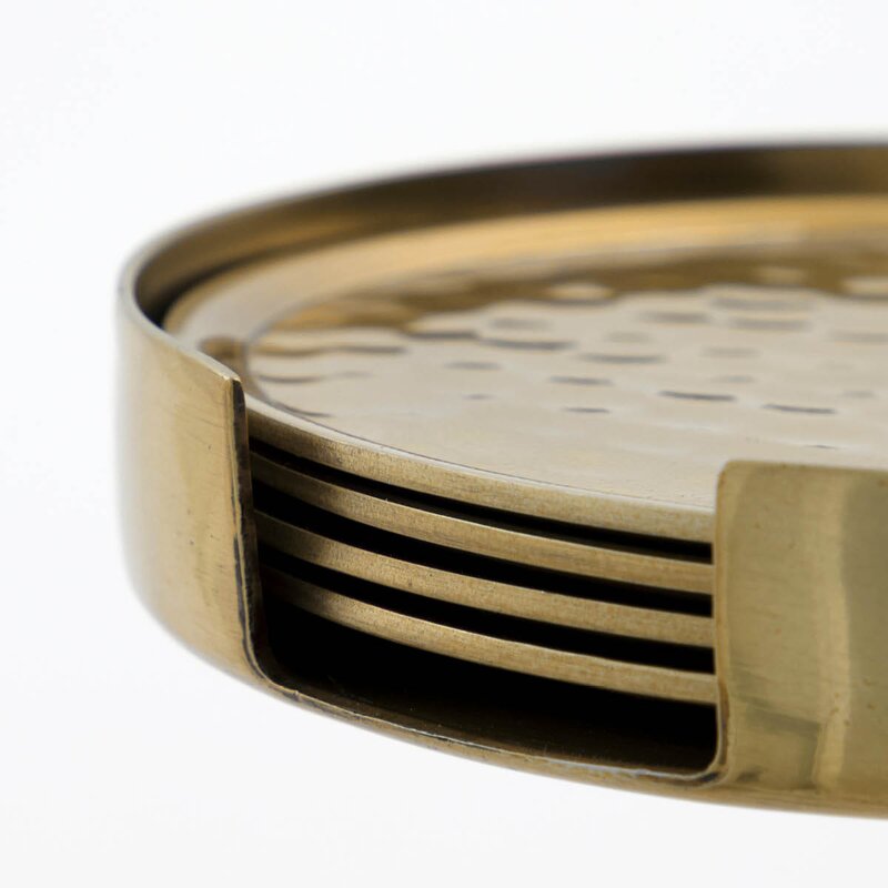 House Doctor Bordbrikke i aluminium 10 cm 5 stk gyllen