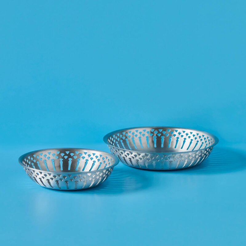 Nicolas Vahé Brødkurv 2 stk antikk sølvfinish