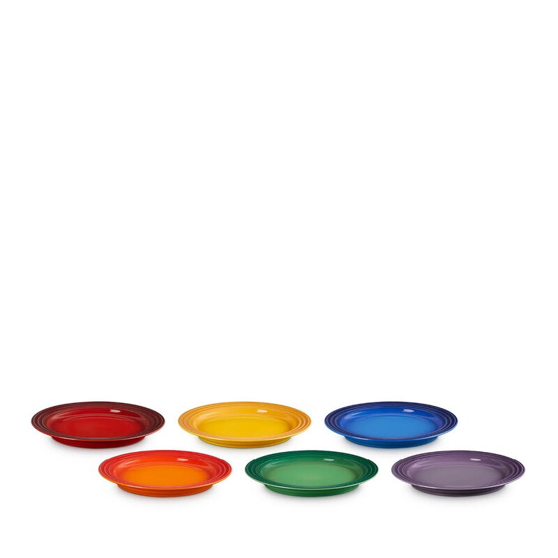 Le Creuset Rainbow frokosttallerken 22 cm 6 stk 
