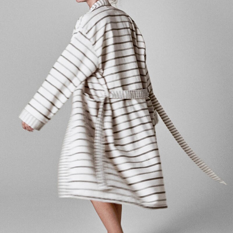 Meraki Badekåpe L/XL offwhite og svart