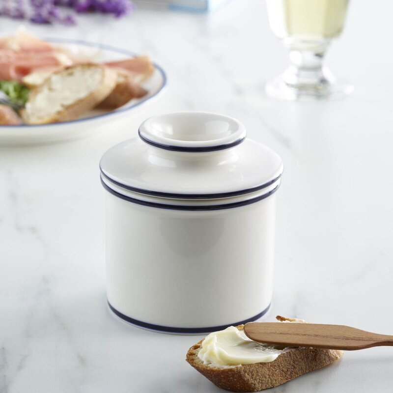 Butter Bell Le Bistro smørklokke hvit/blå