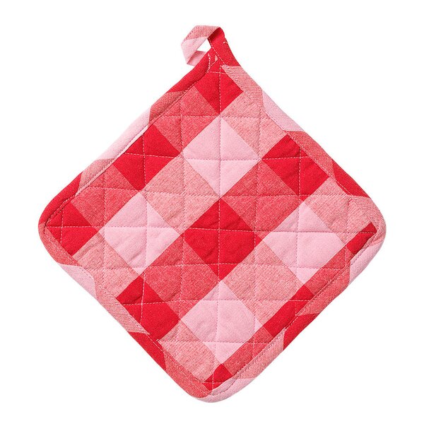 Midnatt Paola grytelapp 20x20 cm rød/rosa