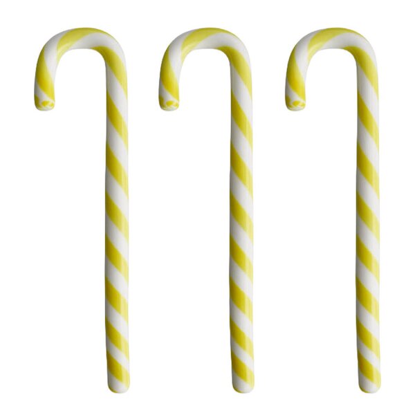 Kosta Boda Polka stav 17 cm 3 stk hvit/gul