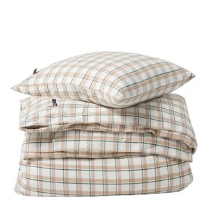 Lexington Sengesett flanell 200x220 cm rutete grønn/beige/hvit
