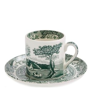 Spode Heritage Green Italian espressokopp med skål 9cl 